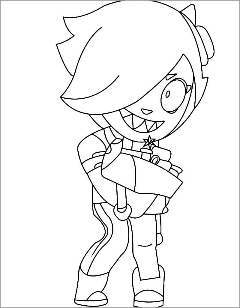 Brawl Stars Coloring Page Colette Coloringbay