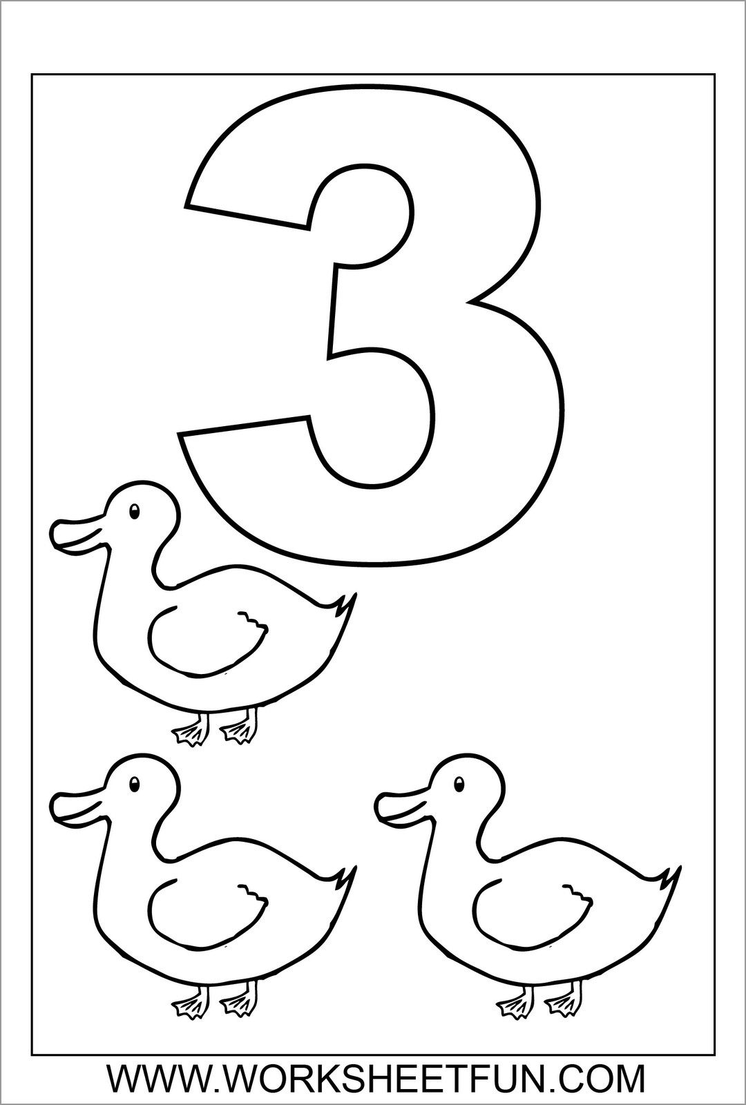 3 Ducks Coloring Page