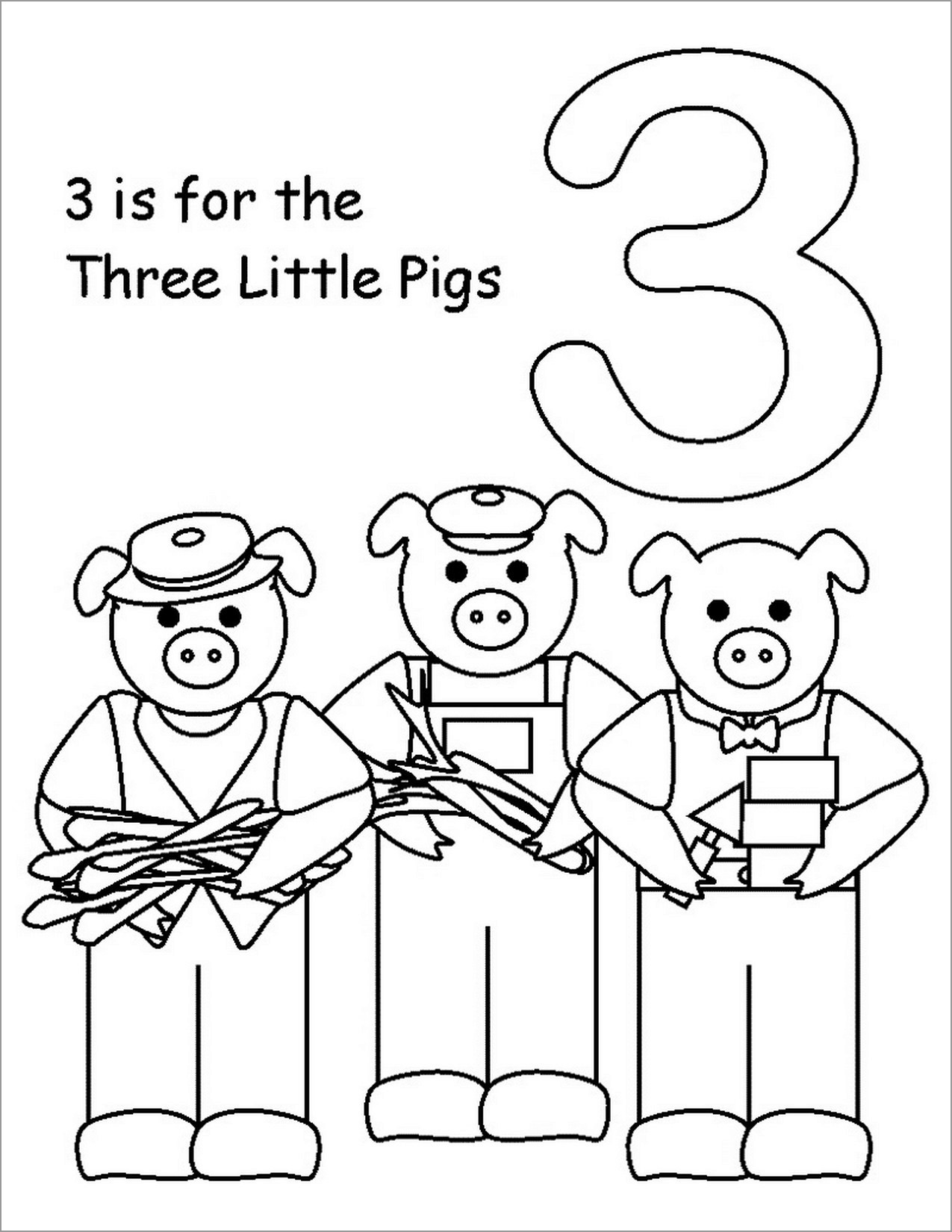 3 Little Pigs Coloring Pages