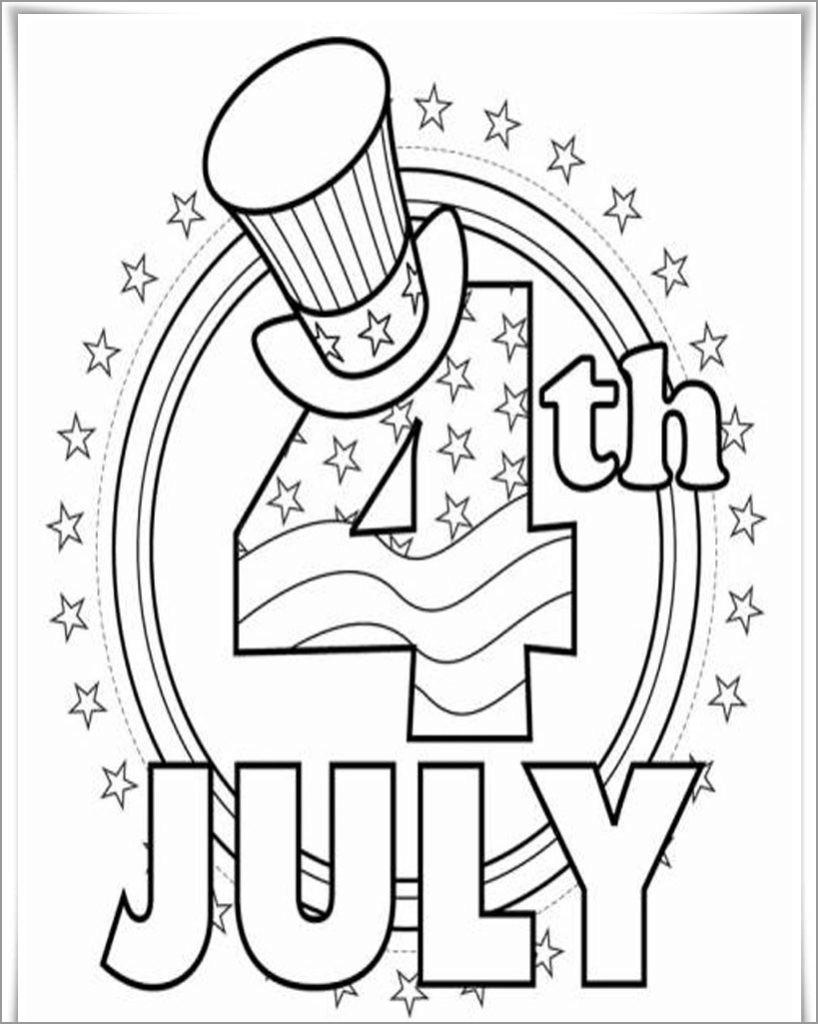 4th July Coloring Page for toddlers