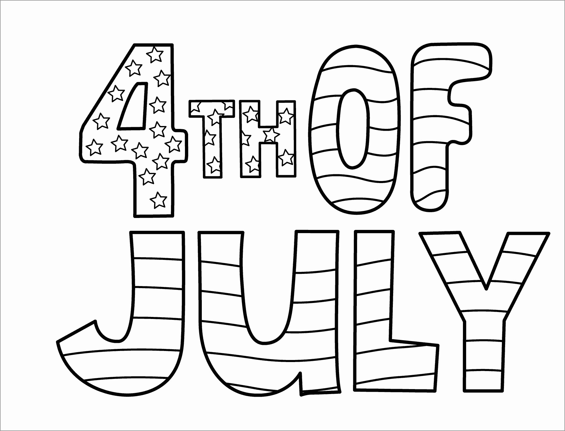 4th Of July Coloring Page for Kids