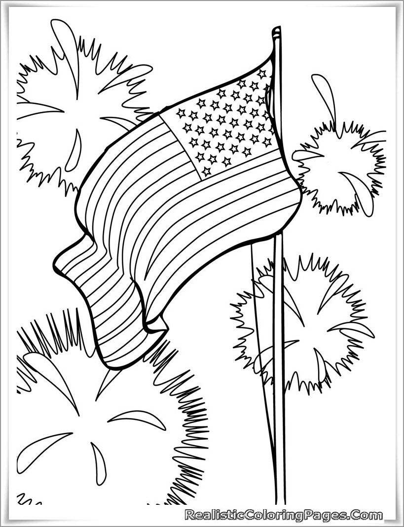 4th Of July Flag Coloring Page