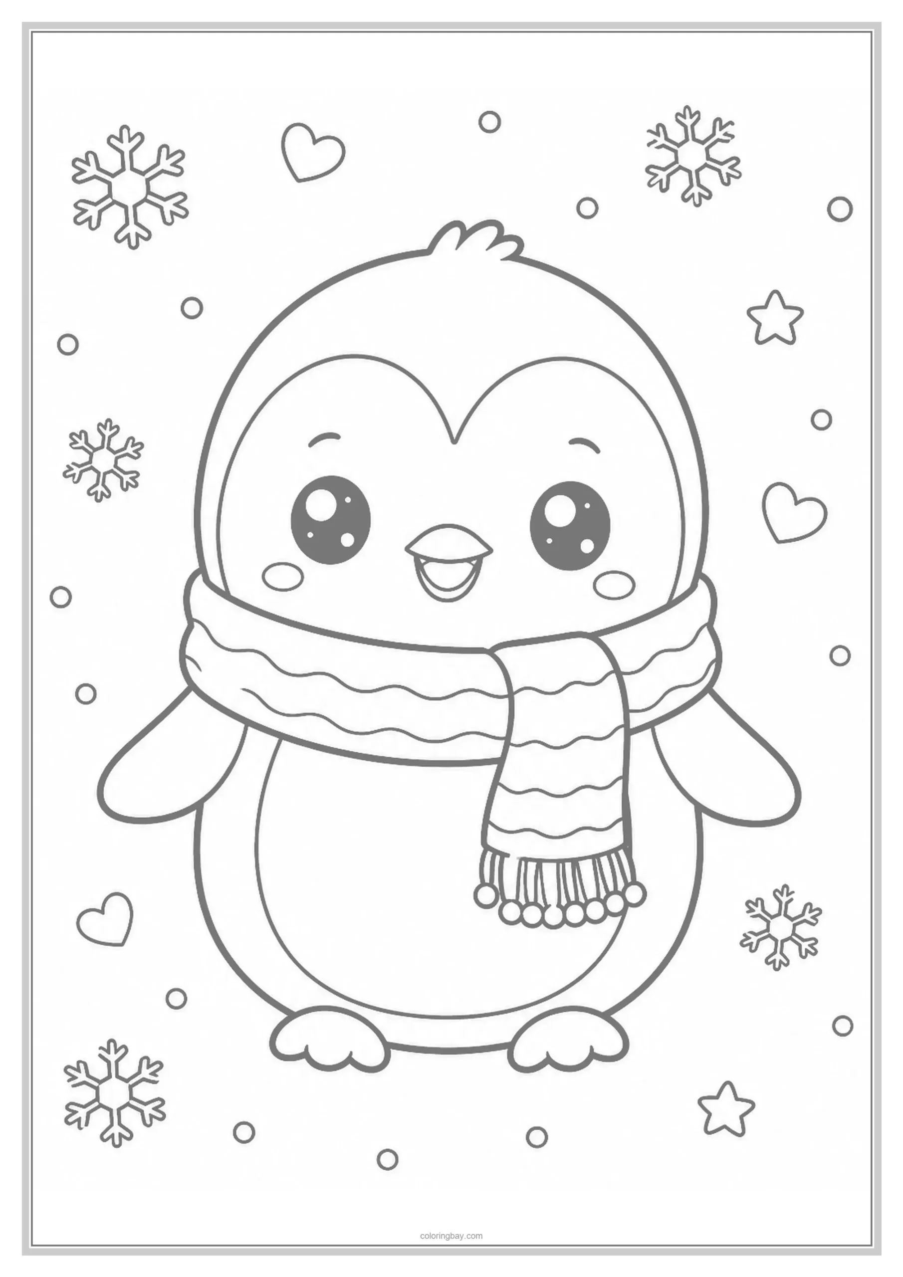 Cute Penguin Winter Animals Coloring Pages Cute Penguin Winter Animals Coloring Pages