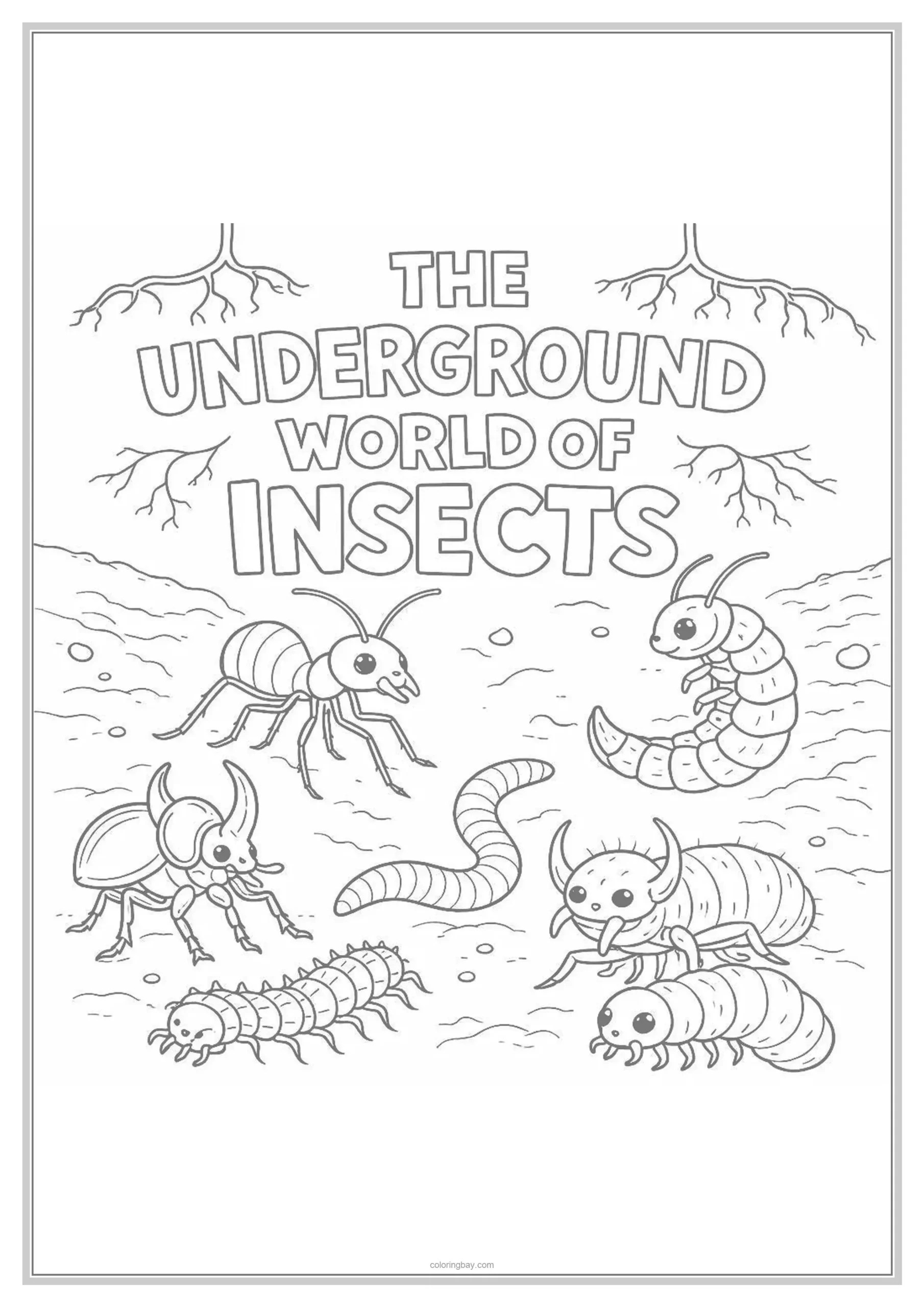 Insect Underground Animals Coloring Page