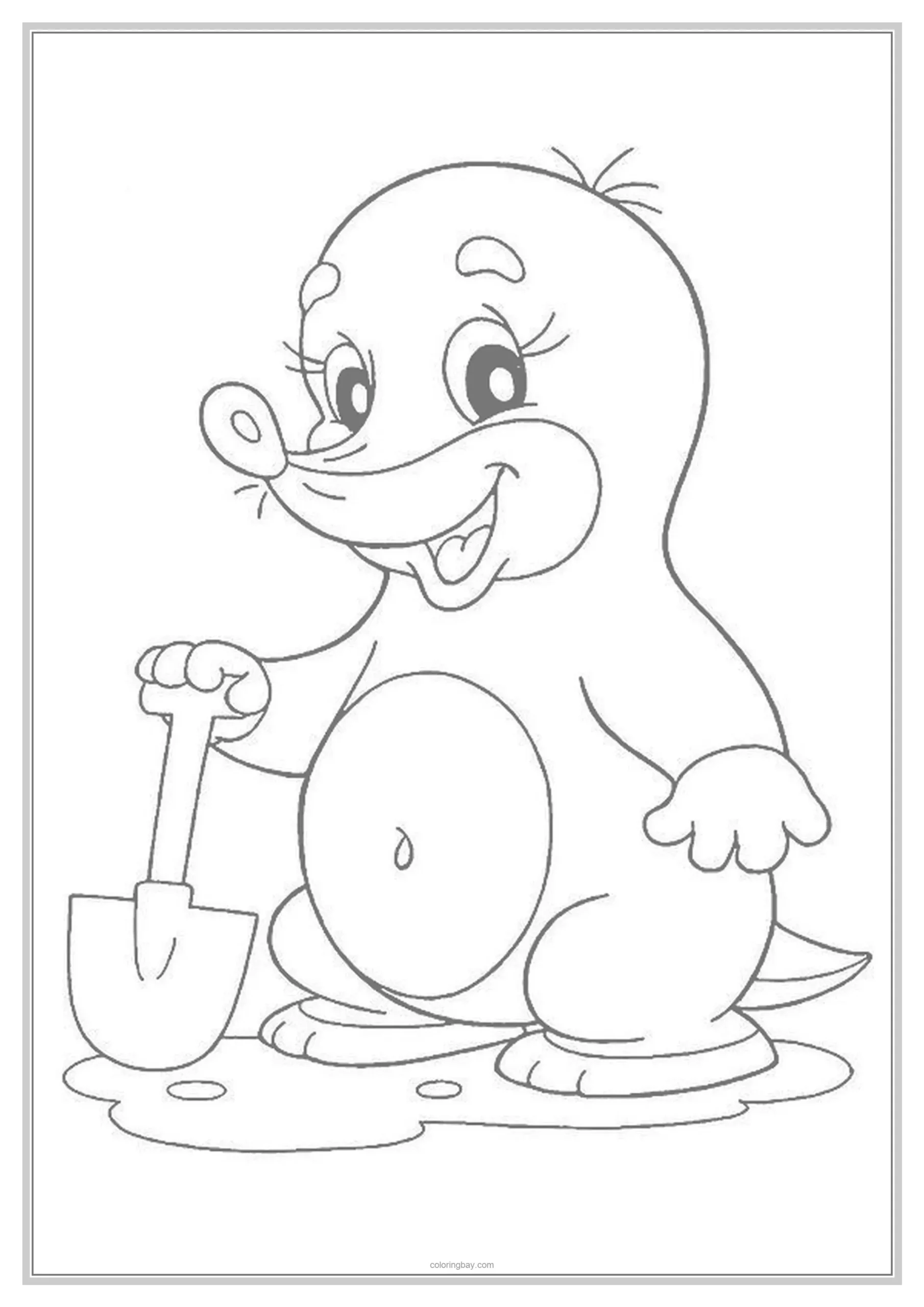 Mole Underground Animals Coloring Page for Kids