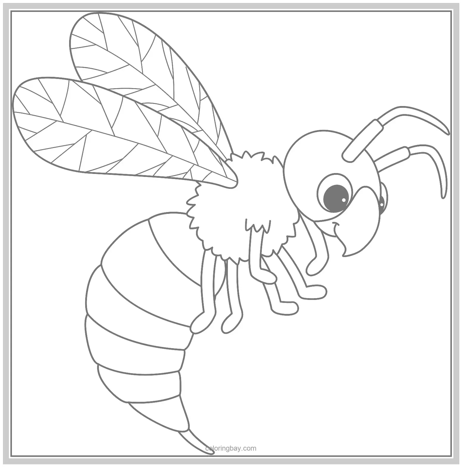 Printable Wasp Coloring Pages