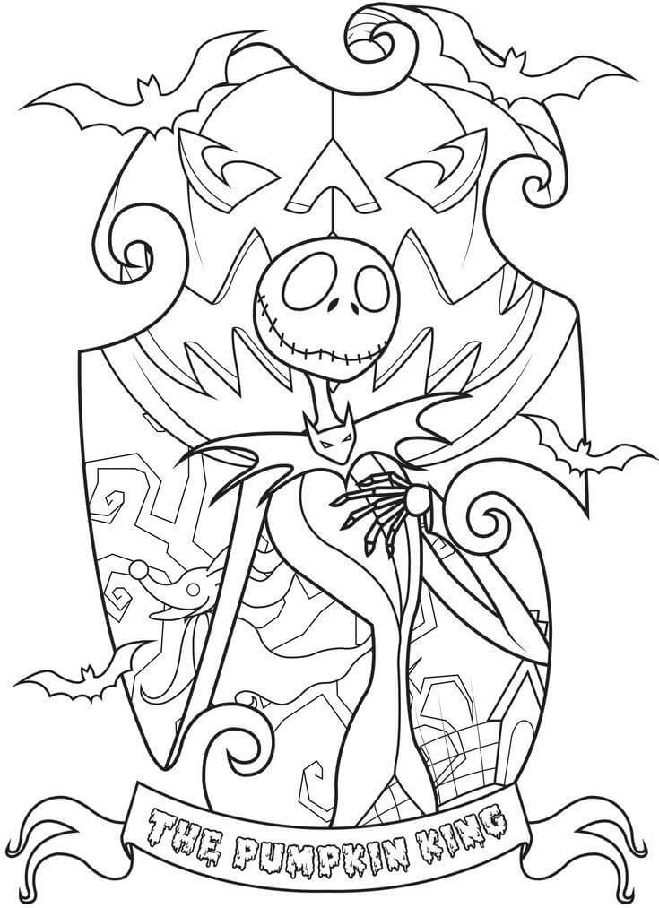 Pumpkins King Halloween coloring page