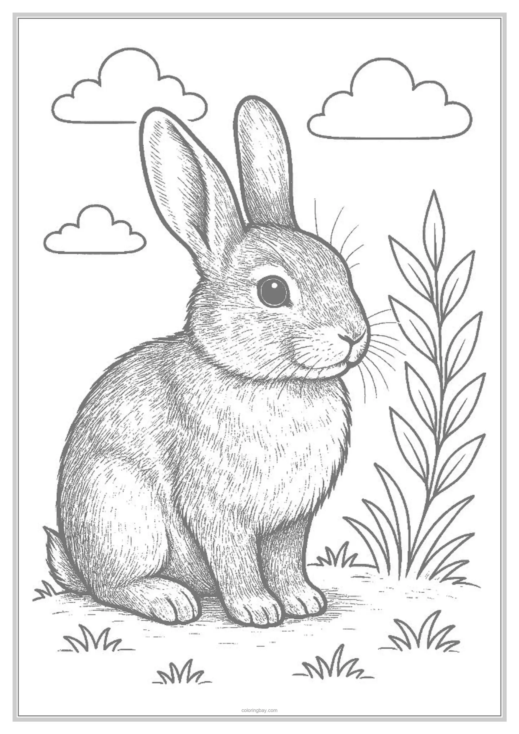 Rabbit Underground Animals Coloring Page