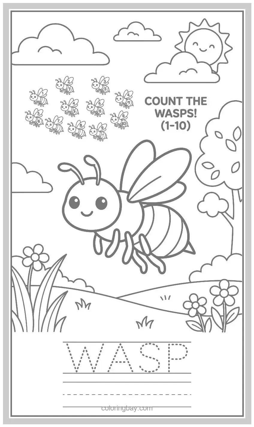 Wasp Coloring Sheet
