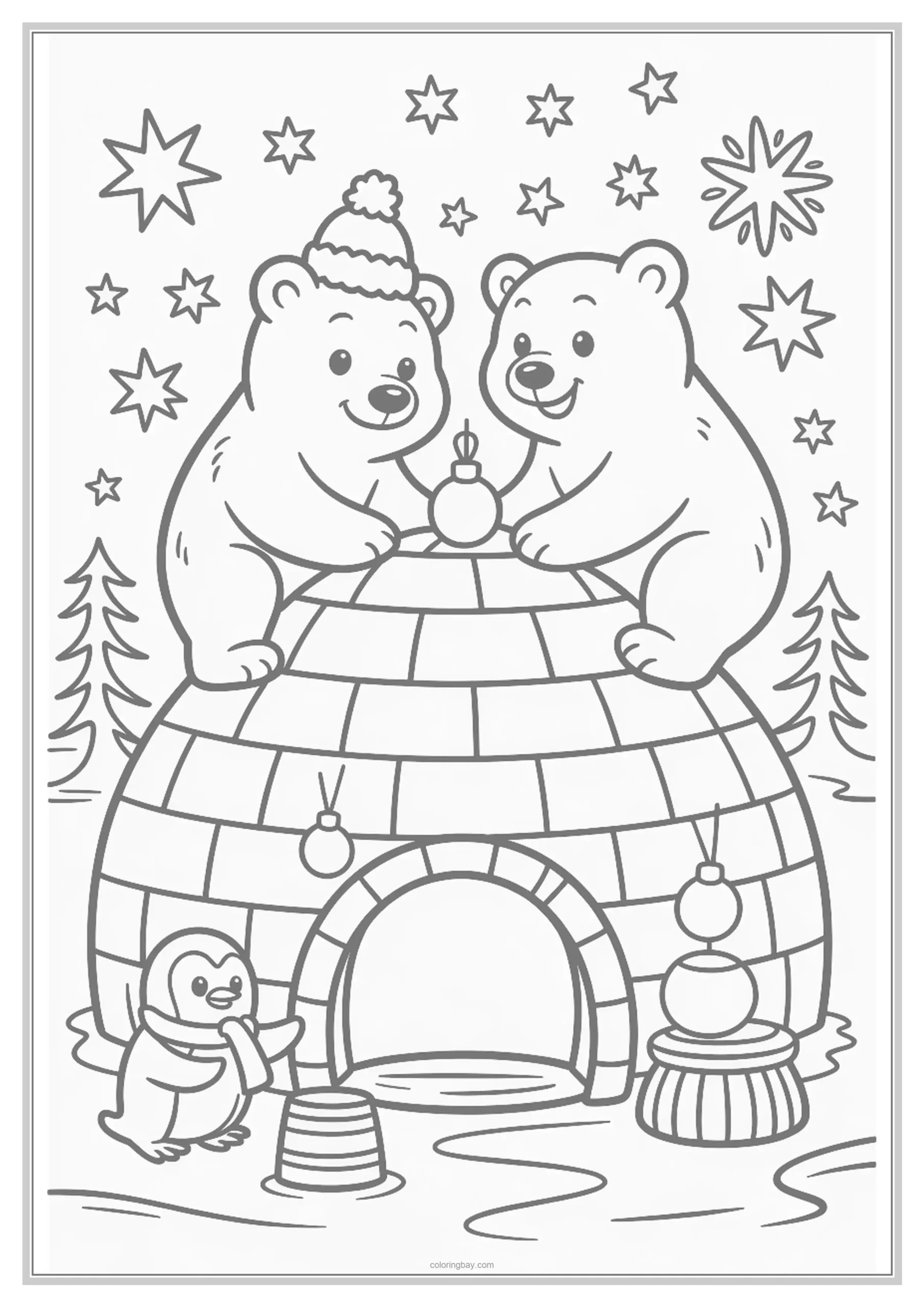 Winter Animals Coloring Pages