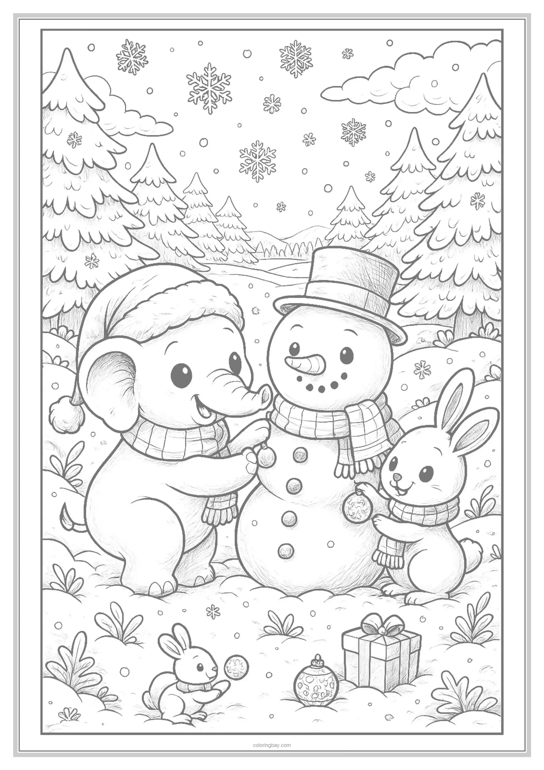 Winter Animals Coloring Pages for Adults Winter Animals Coloring Pages for Adults