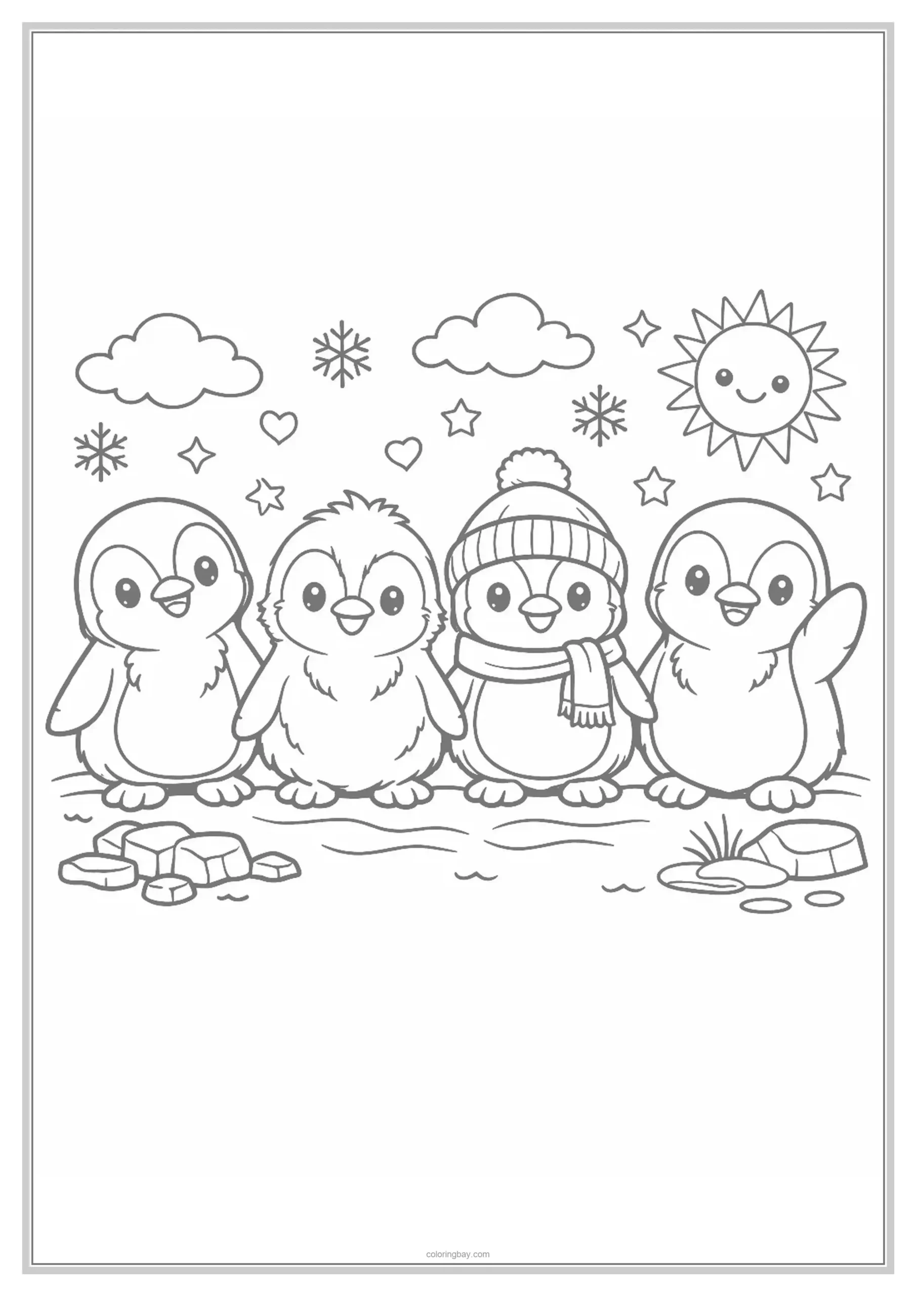 Winter Animals Coloring Pages with Friends Winter Animals Coloring Pages with Friends