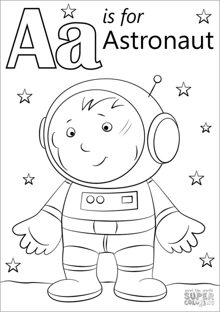 Astronaut On the Moon Coloring Page - ColoringBay