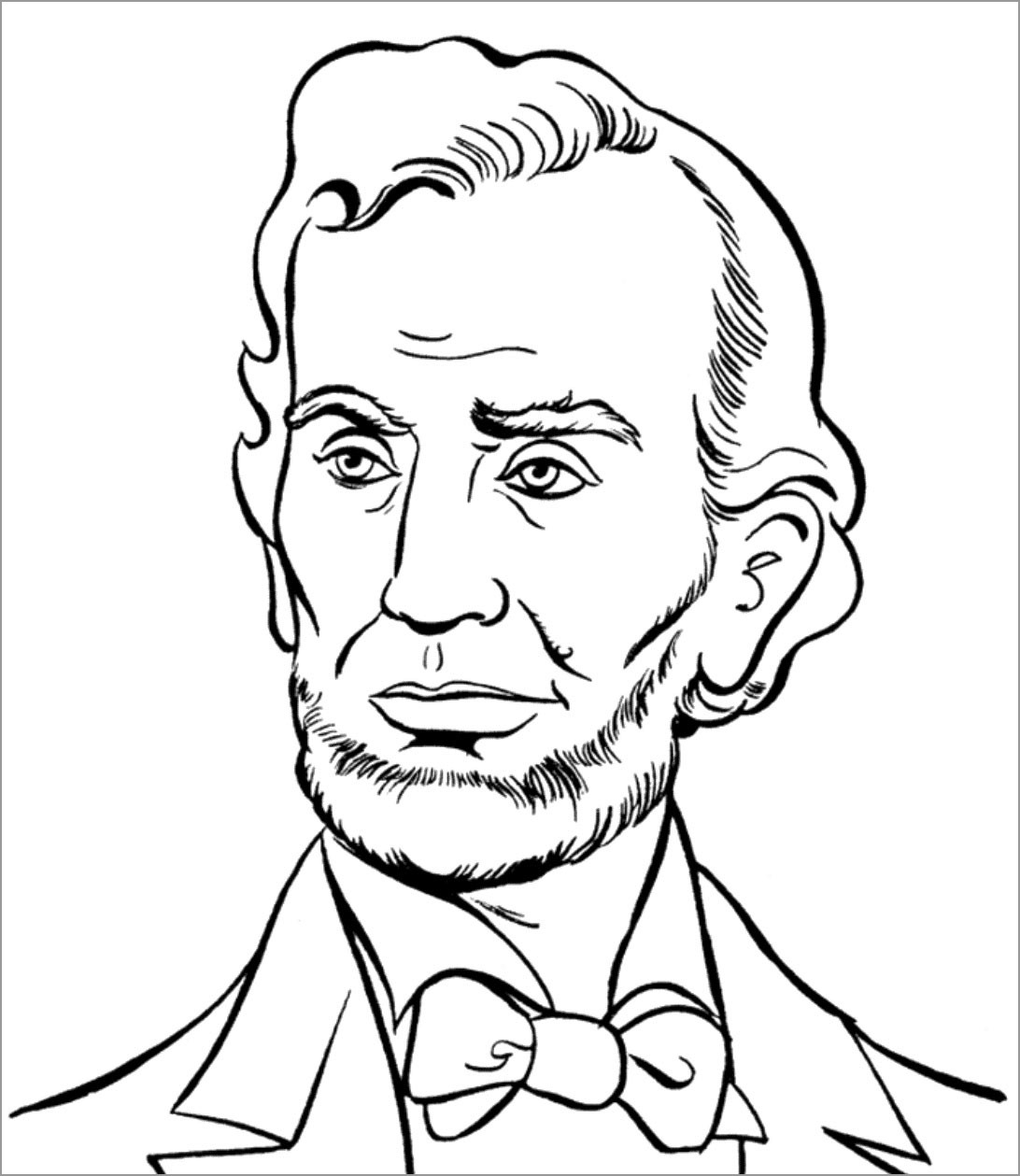 Abraham Lincoln Presidents Day Coloring Page