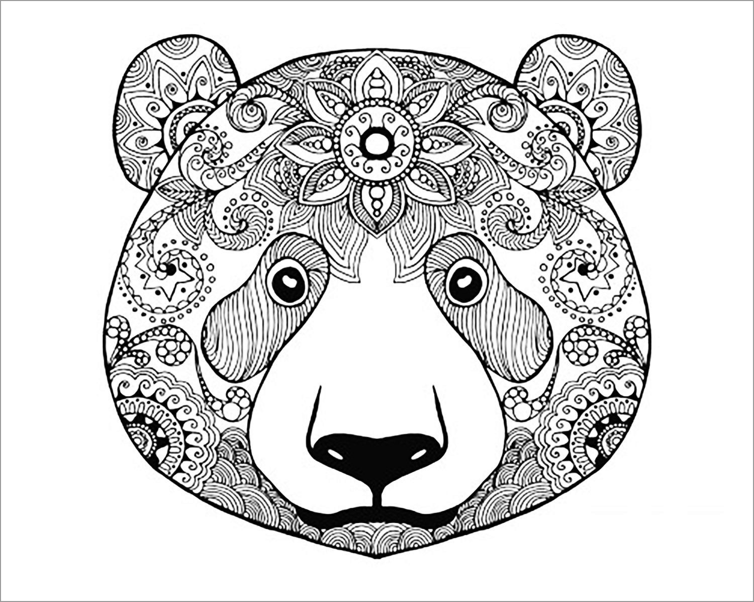 Abstract Coloring Pages Bear Head