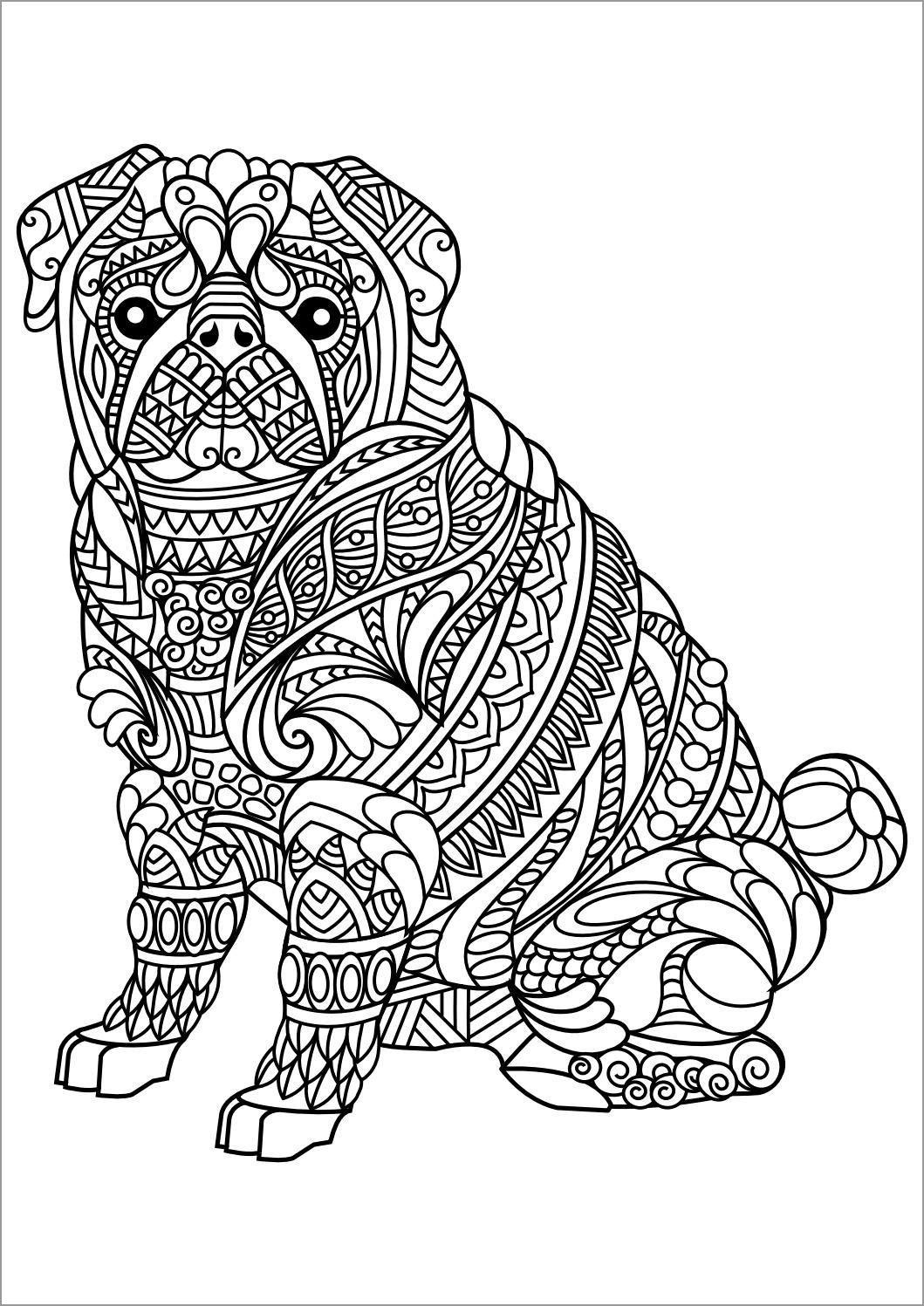 Abstract Coloring Pages Dog