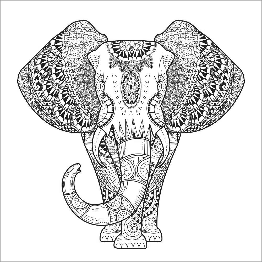 Abstract Coloring Pages Elephant