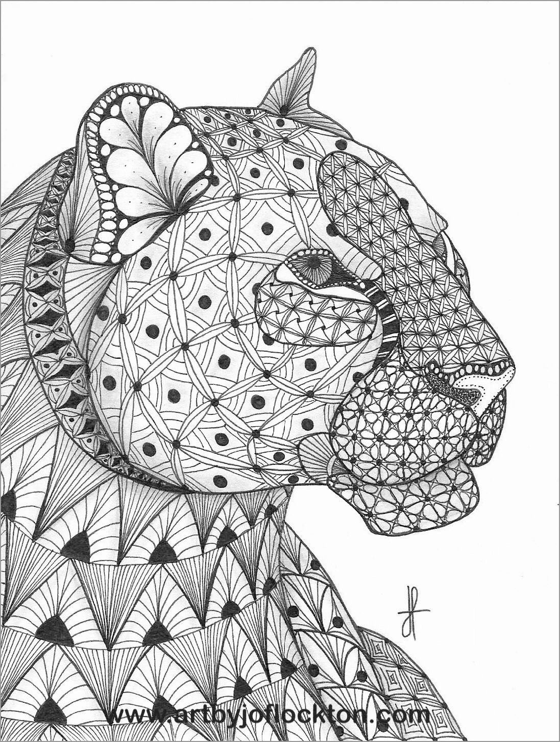 Abstract Coloring Pages Leopard