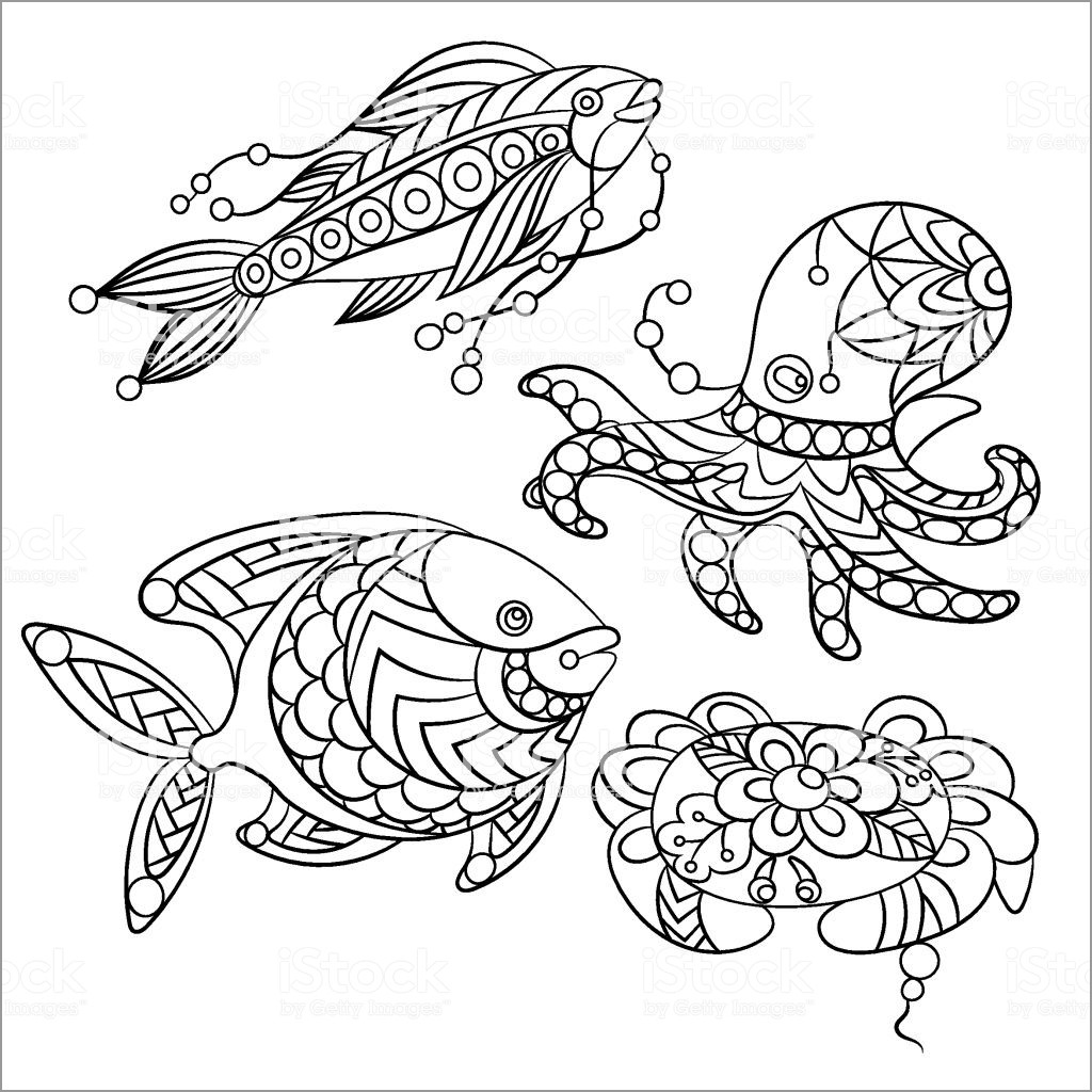 Abstract Coloring Pages Sea Animals