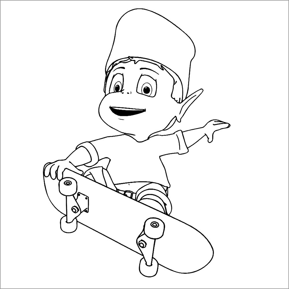 Adiboo Skateboarding Coloring Pages