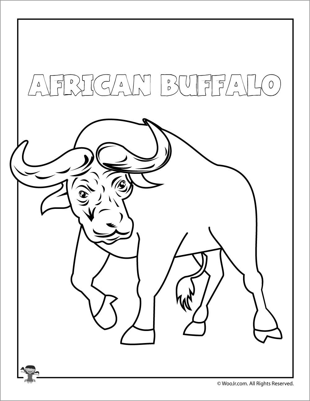 African Buffalo Coloring Page