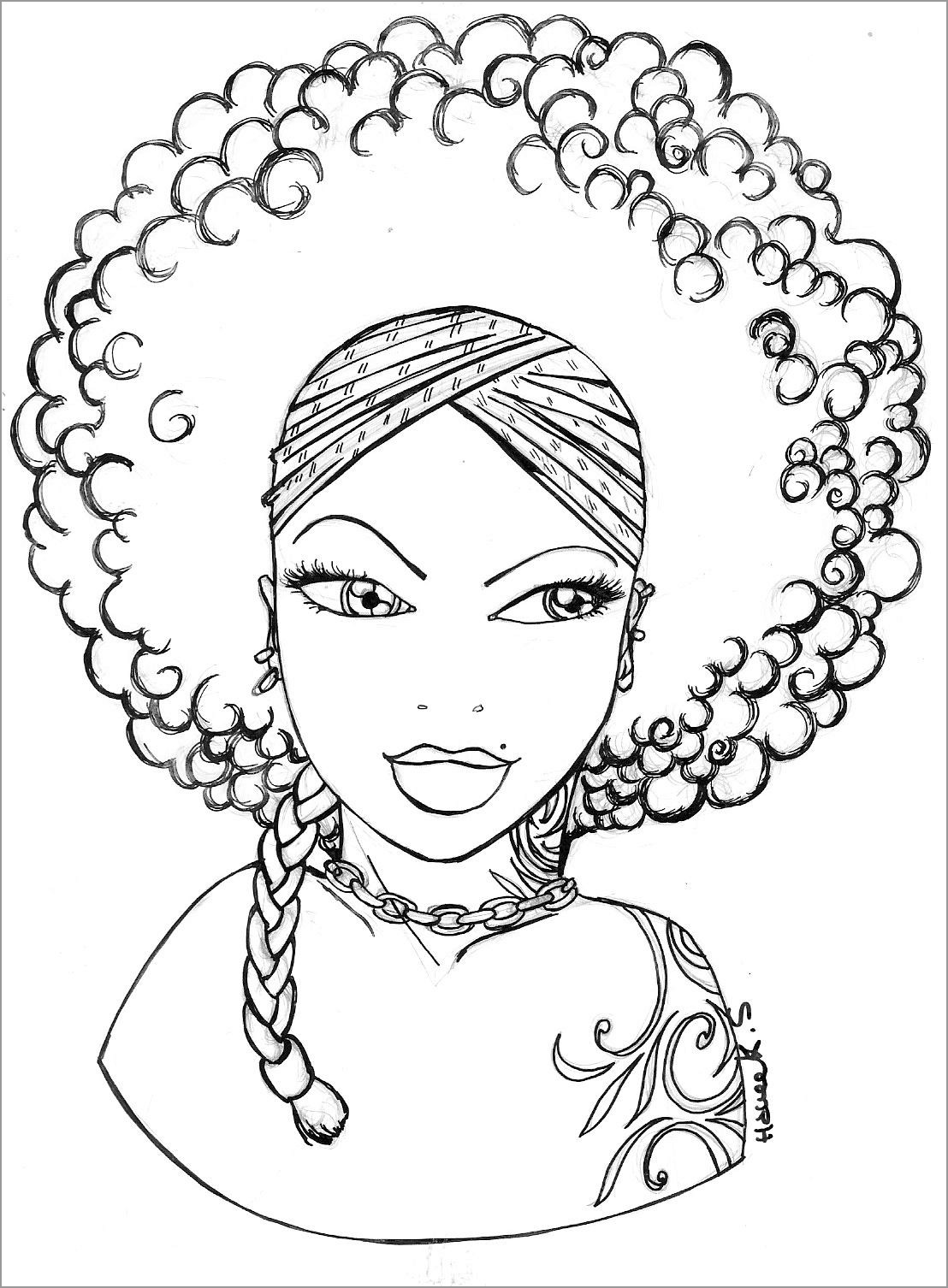 Afro Hair Coloring Pages