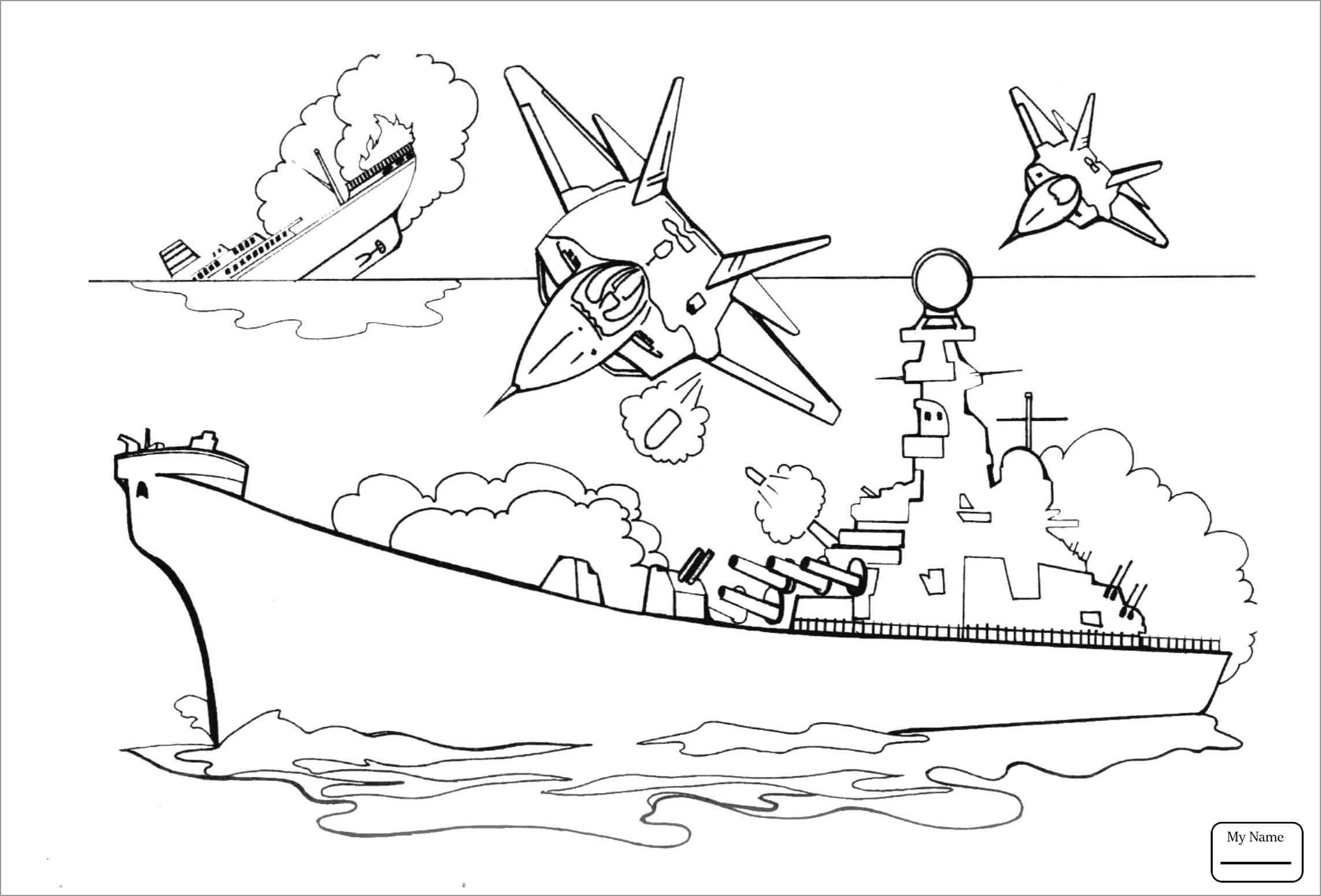 Aircraft Carrier Coloring Page to Print