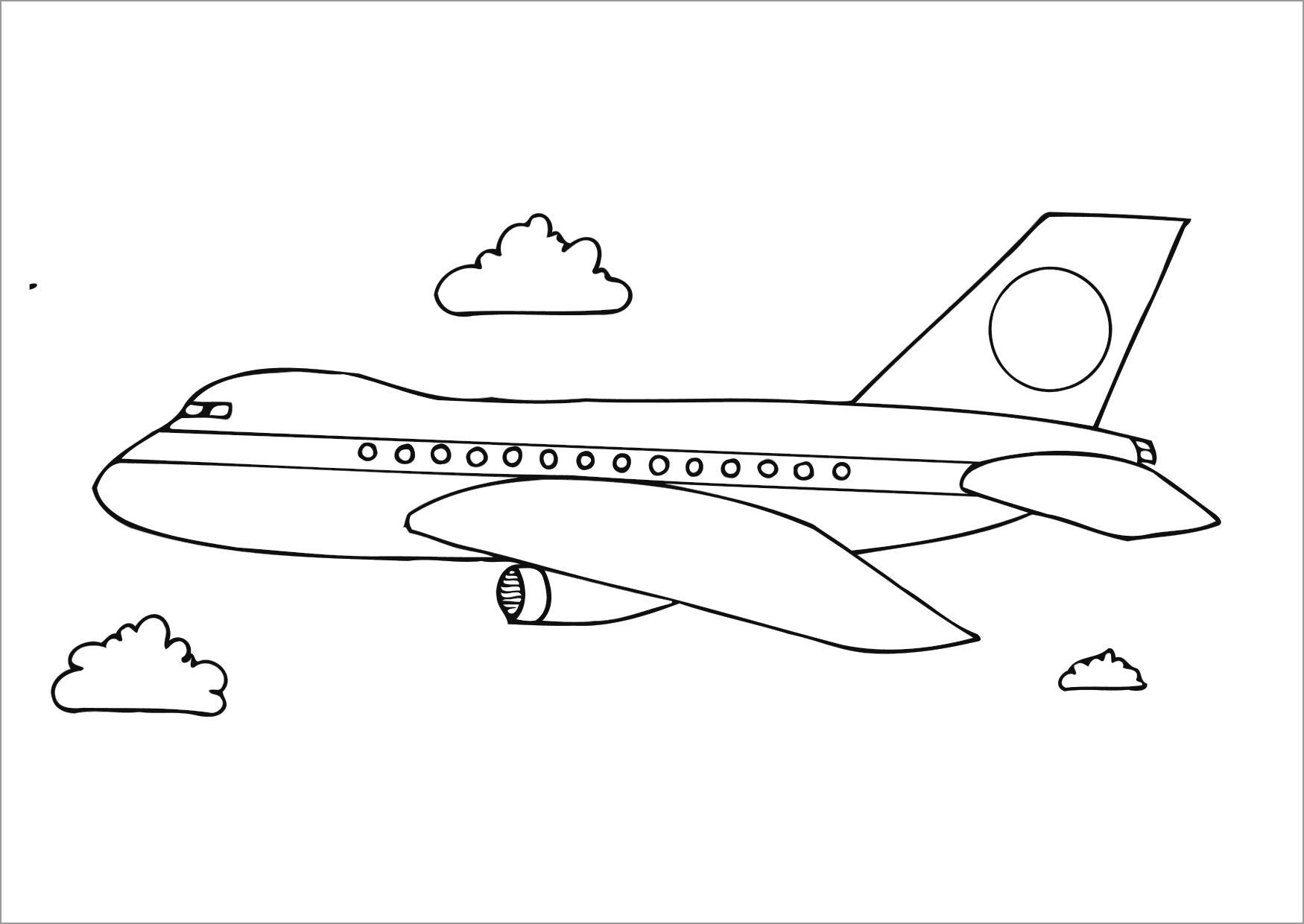 airplane coloring pages simple