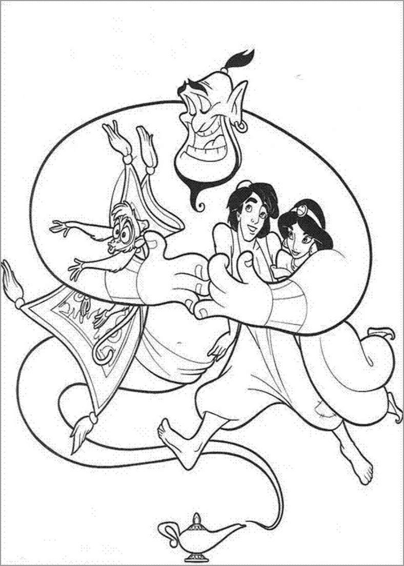 Aladdin Coloring Pages Free   ColoringBay