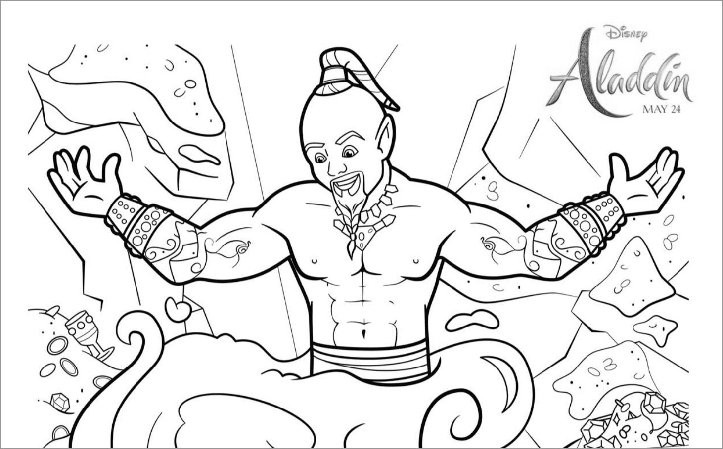 Aladdin Coloring Pages Genie
