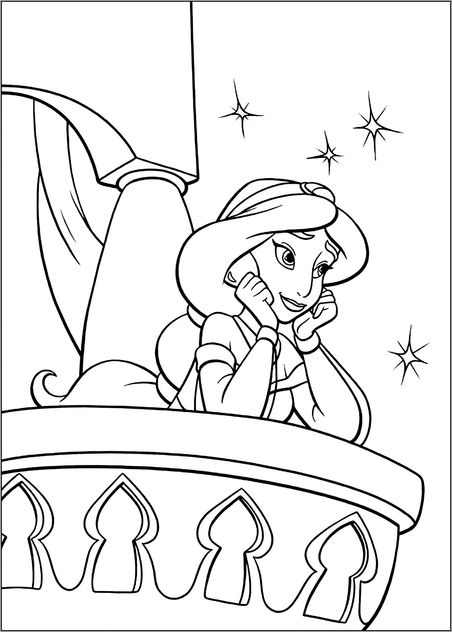 Aladdin Coloring Pages Jasmine   ColoringBay