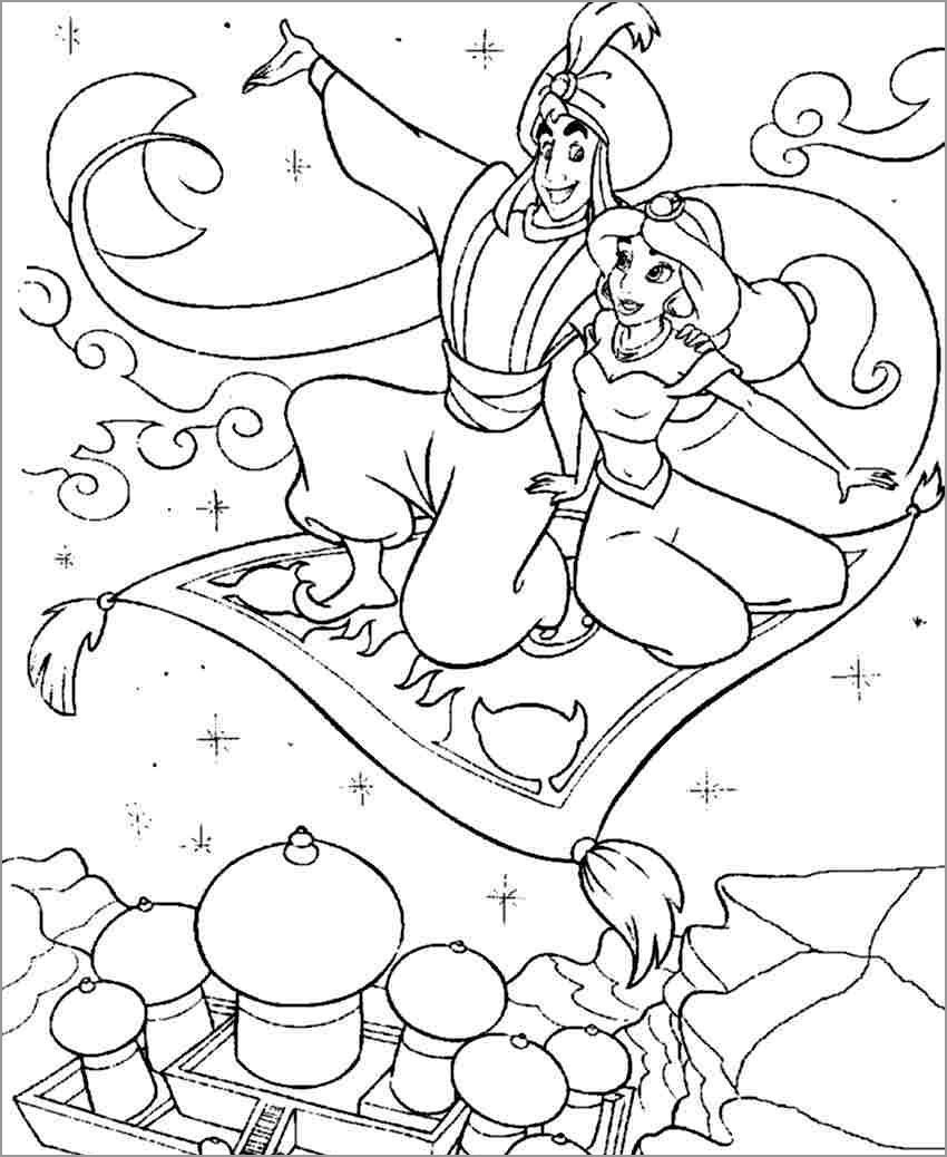 Aladdin Magic Carpet Coloring Page