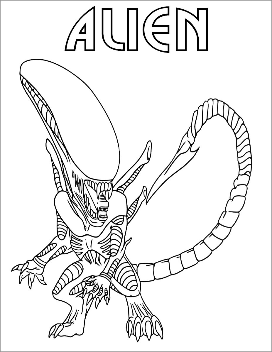 alien vs predator coloring page