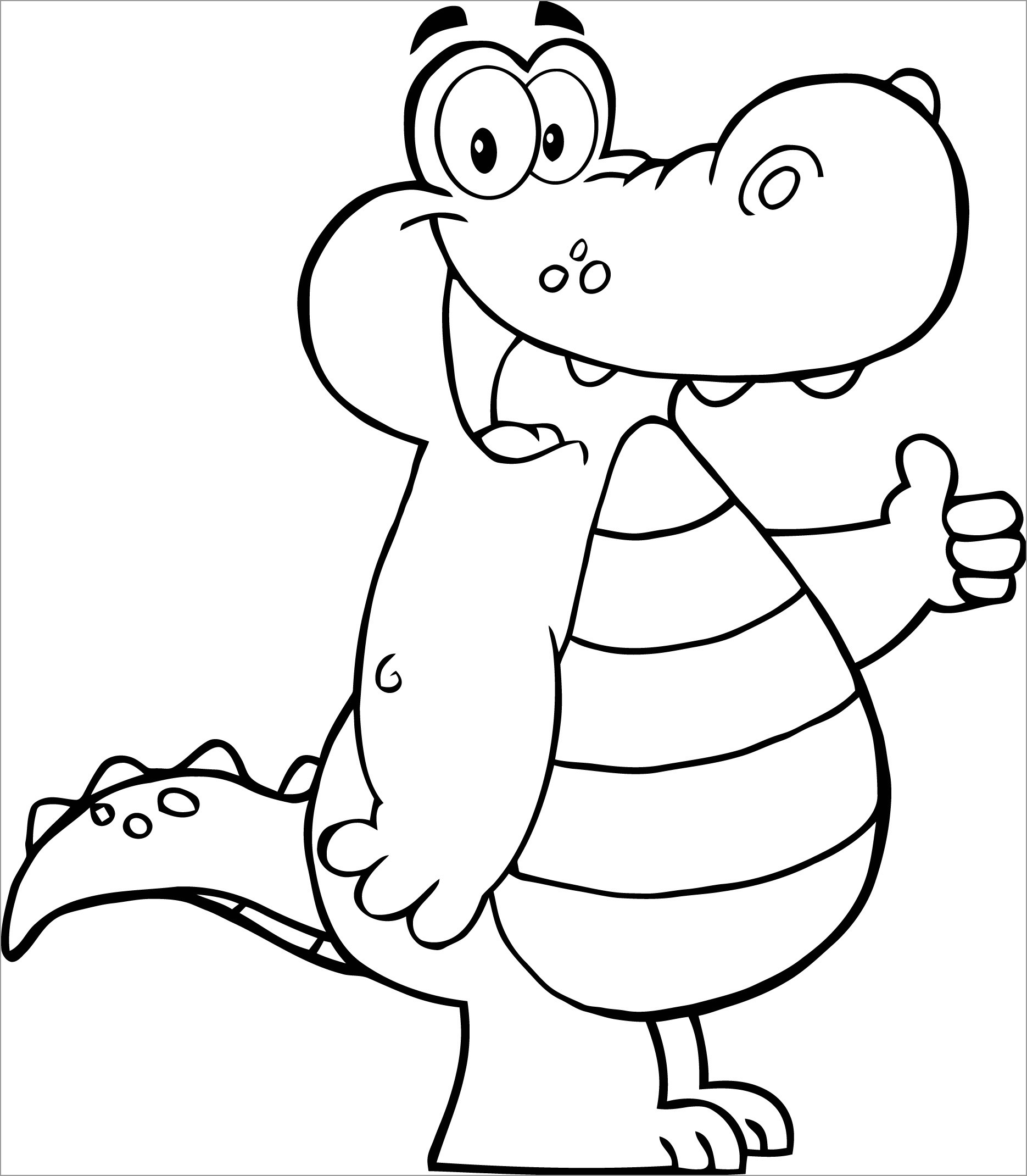 Alligator Showing Thumbs Up Coloring Page