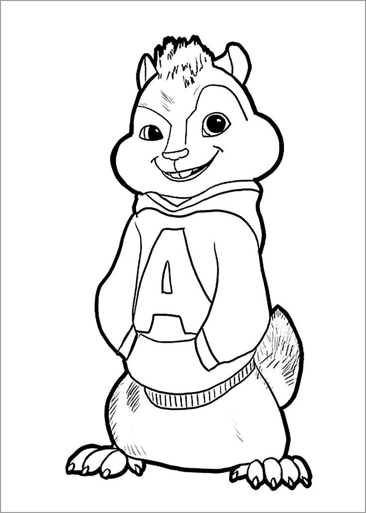 Alvin and the Chipmunks Coloring Pages for Kids Printable