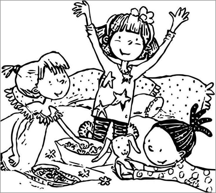 Amelia Bedelia with Friends Coloring Page