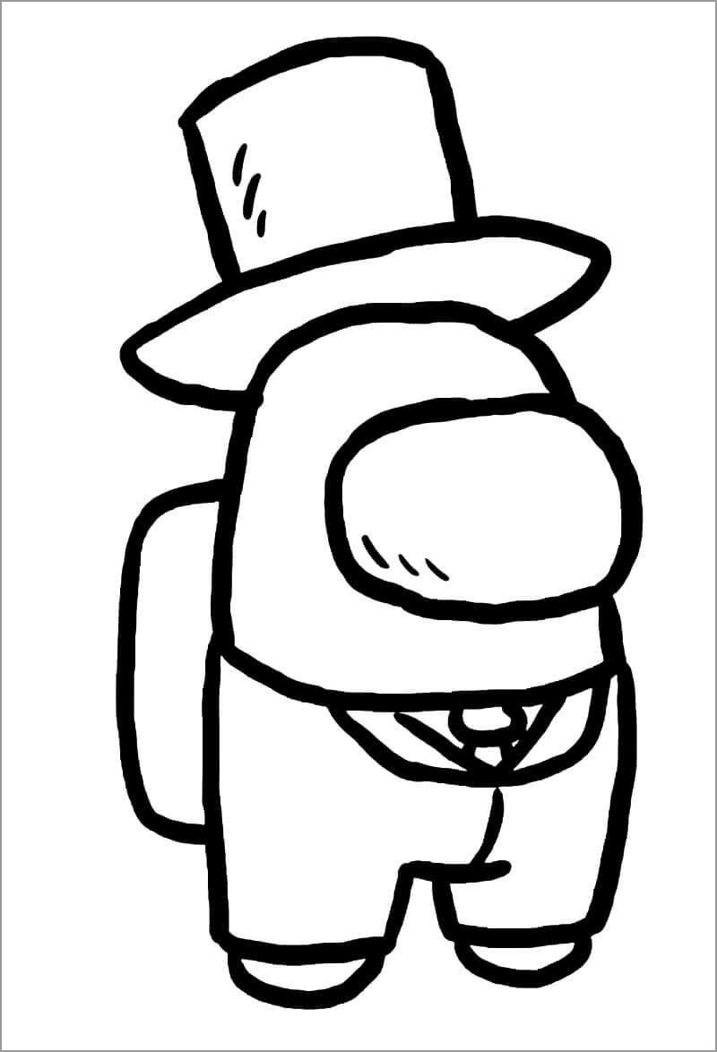  Among Us Coloring Pages With Hats  Best Free