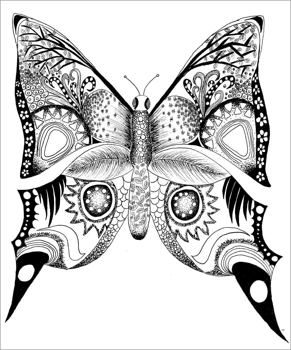 Animal Mandala Coloring Page butterfly