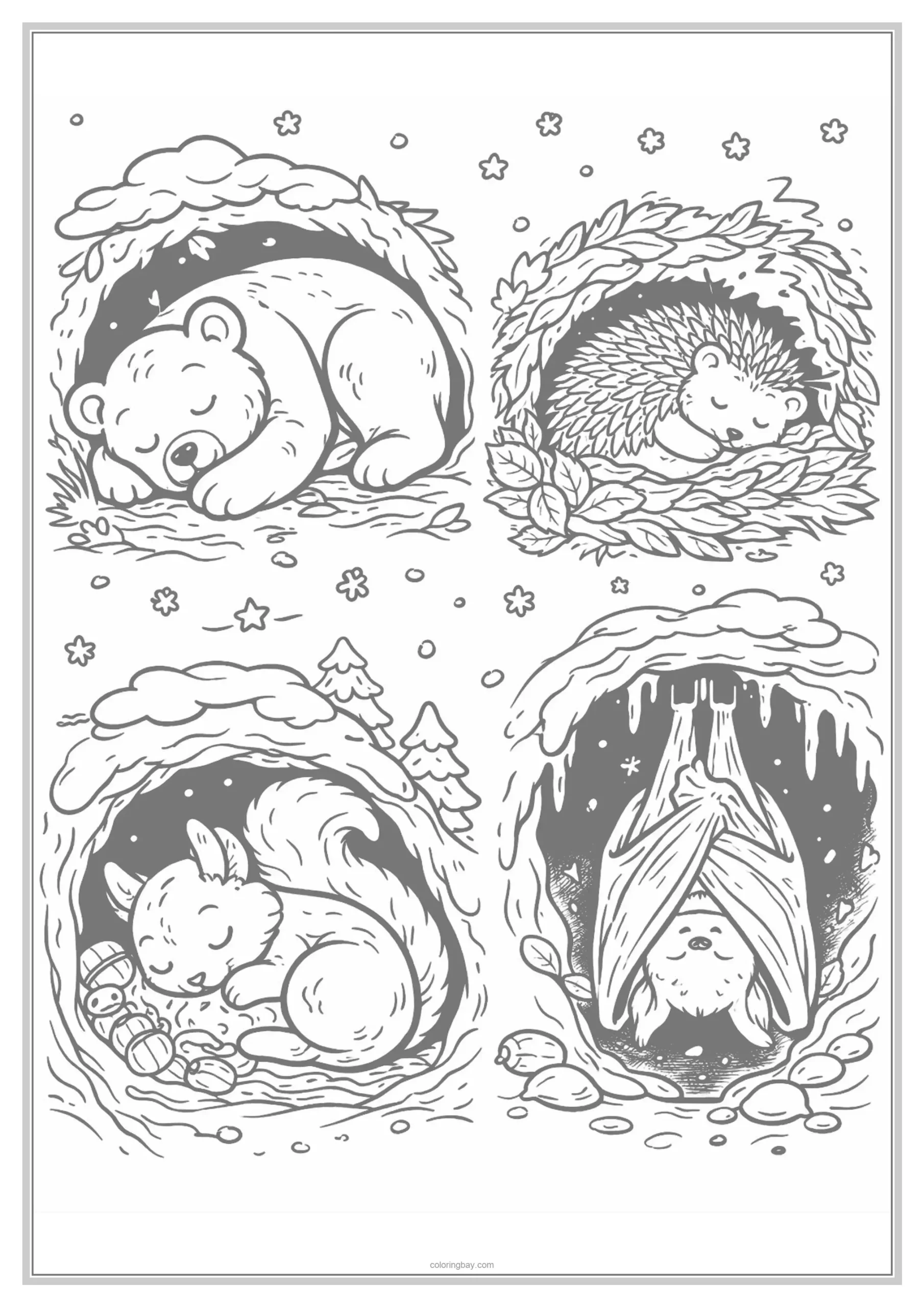animals that hibernate in winter coloring pages animals that hibernate in winter coloring pages