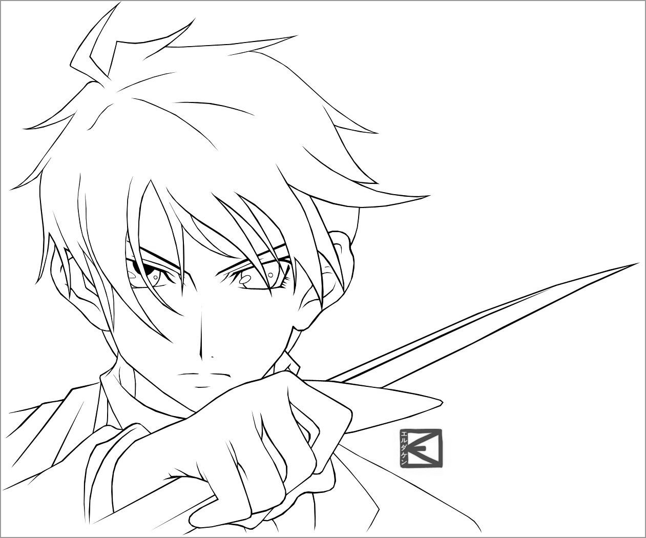 Anime Boy Coloring Pages Character   ColoringBay
