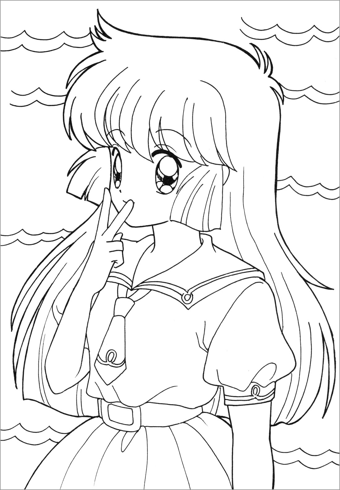 Anime Coloring Page for Kids   ColoringBay