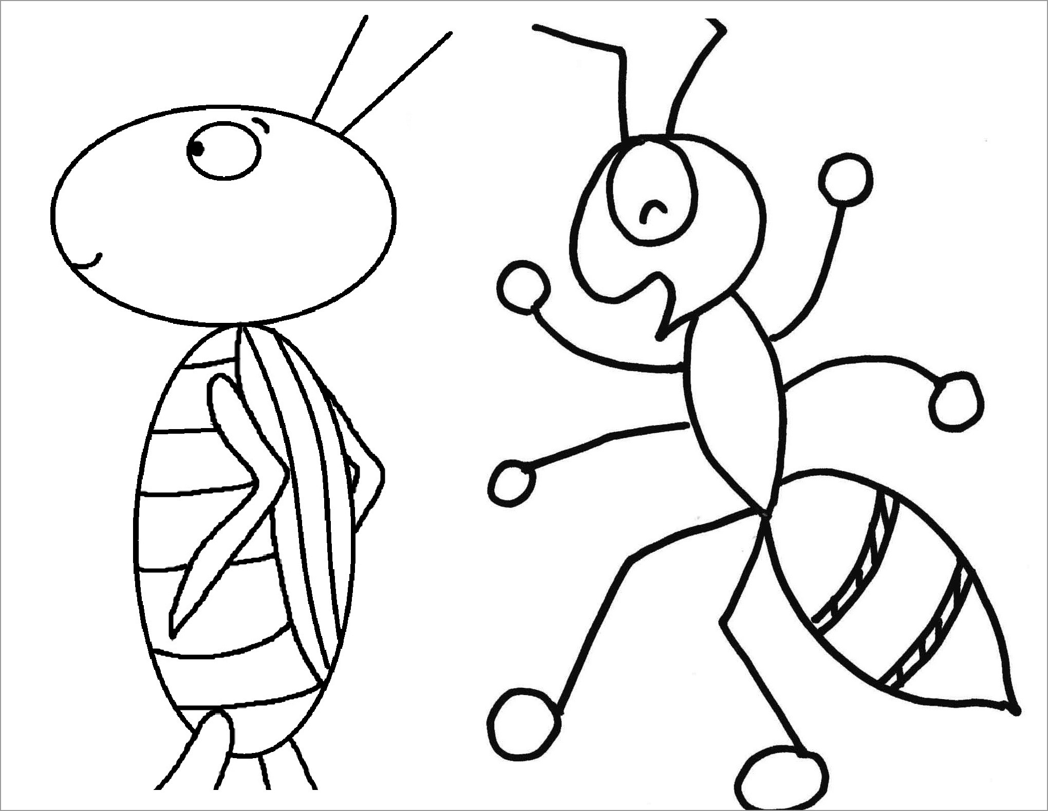Ant and the Grasshopper Coloring Page