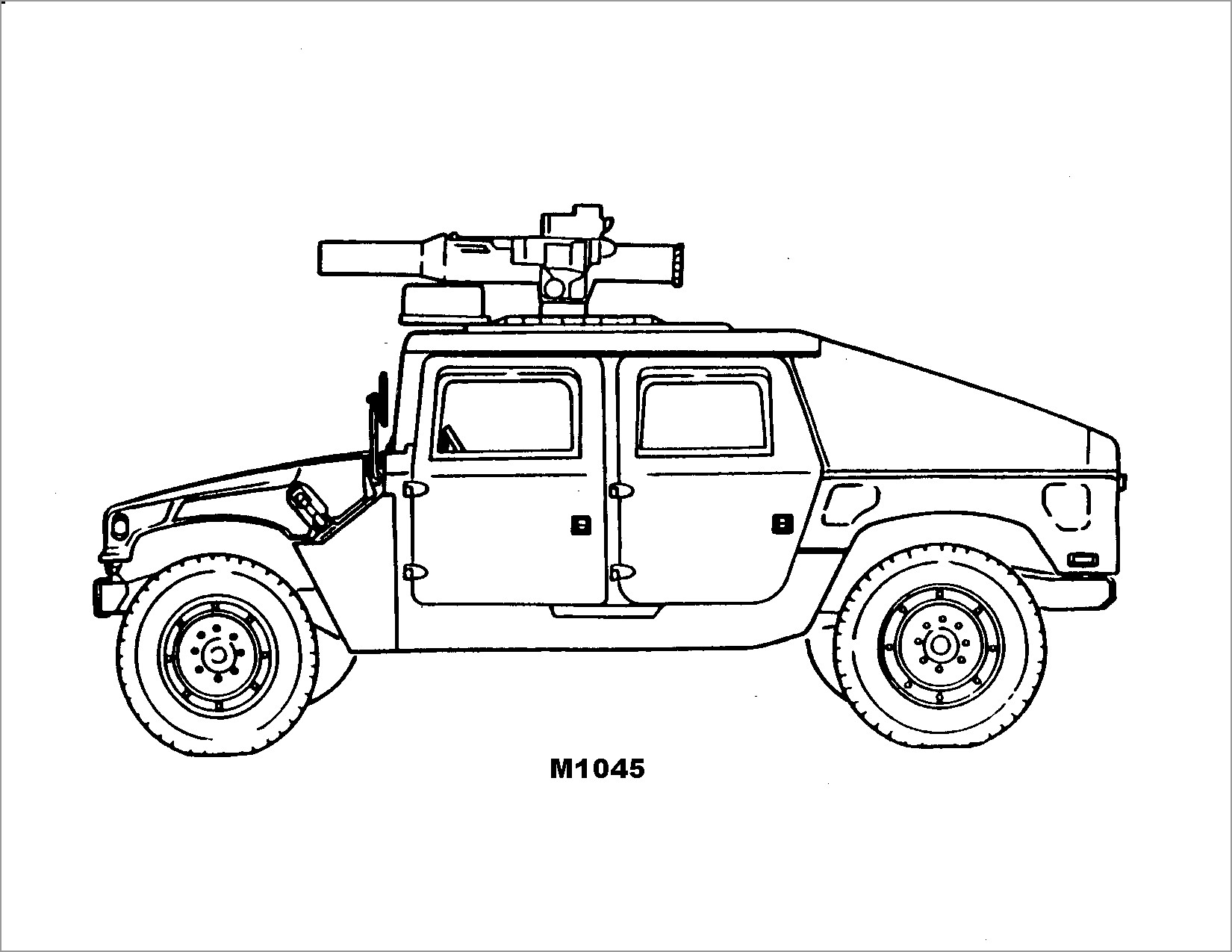 Army Car Coloring Page to Print