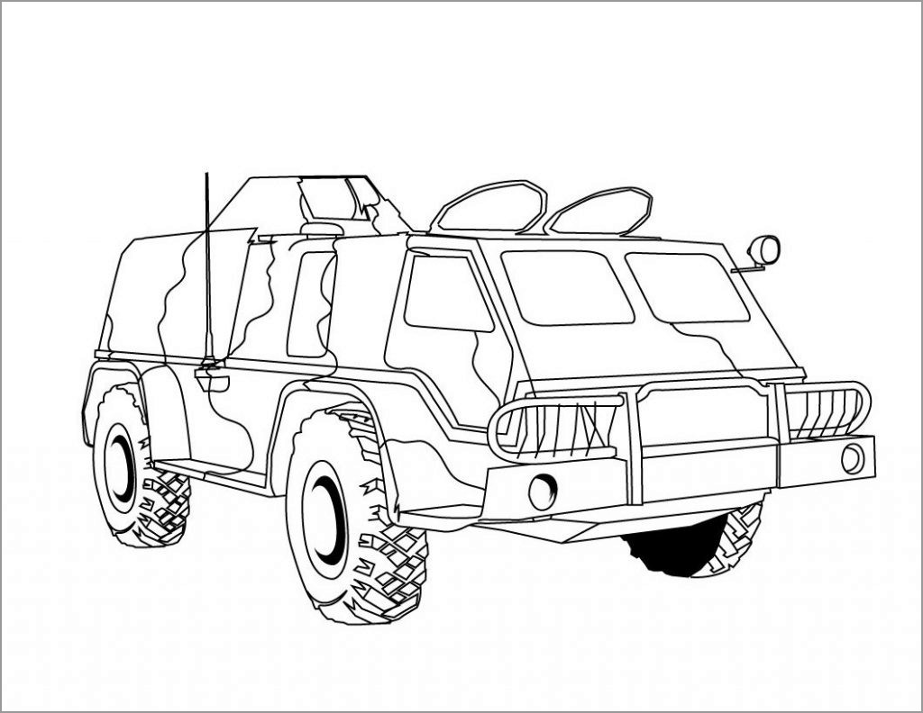 Army Car Coloring Pages