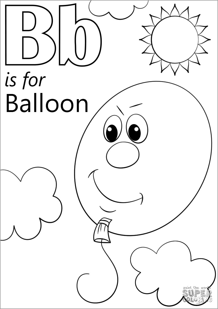 B is for Balloon Coloring Page