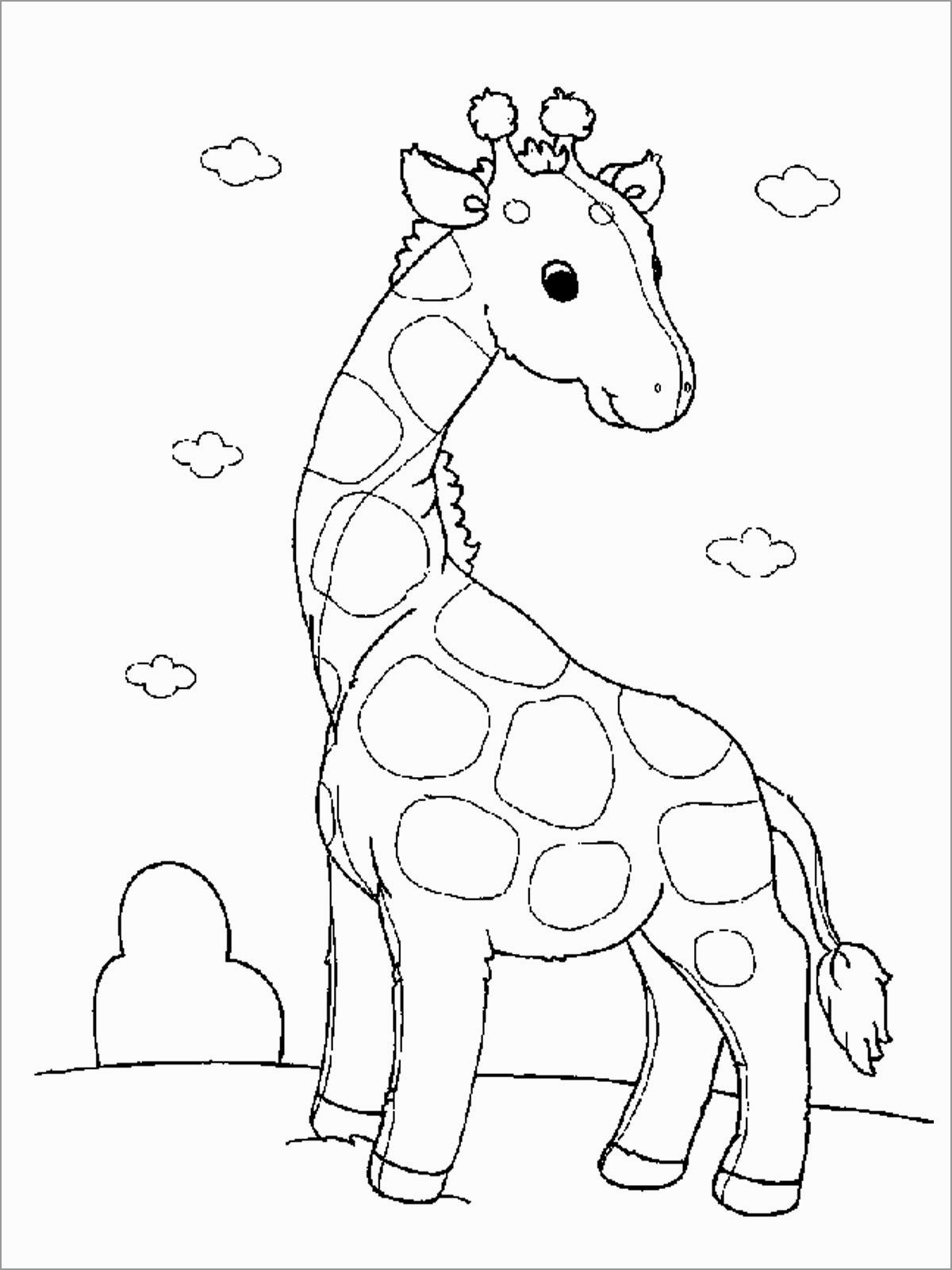 Baby African Giraffe Coloring Pages