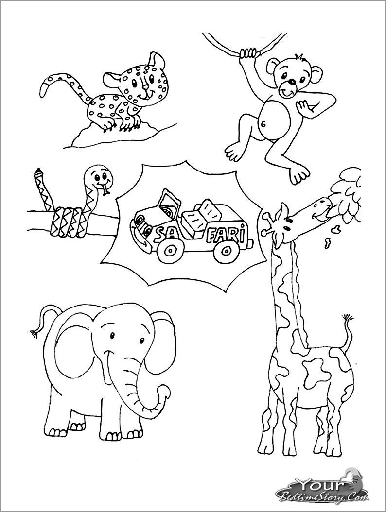 Baby African Safari Animals Coloring Pages   ColoringBay