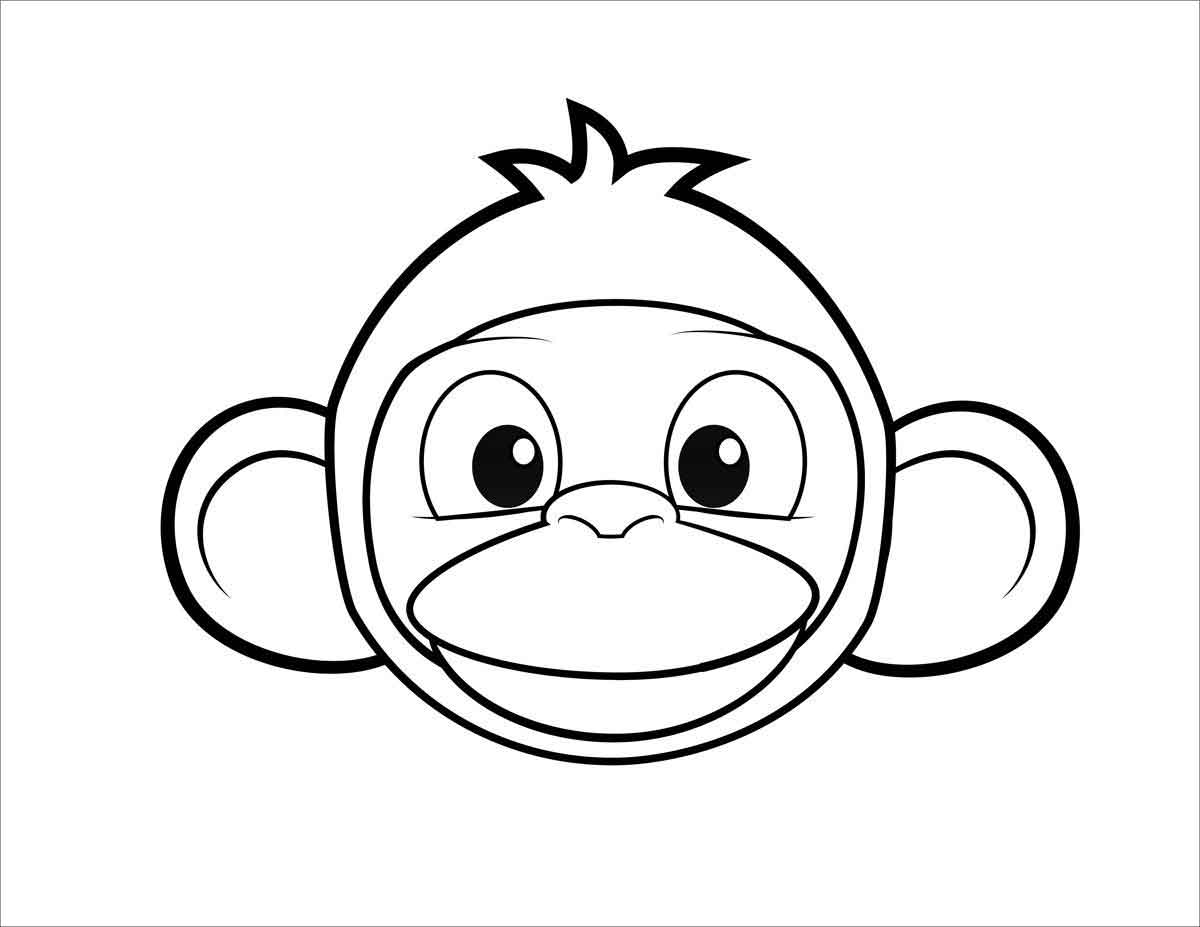 Baby Apes Face Coloring Page
