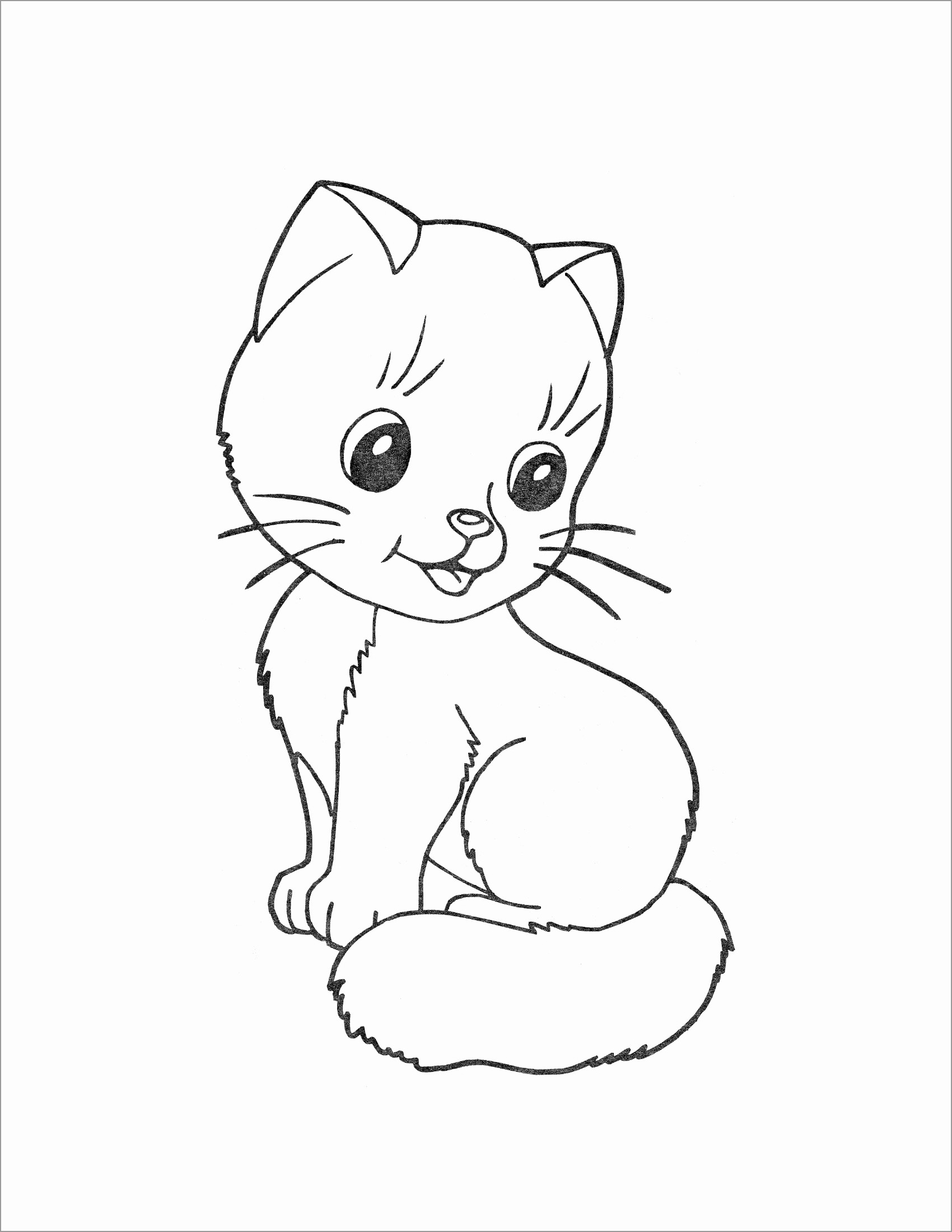 Baby Cat Coloring Page