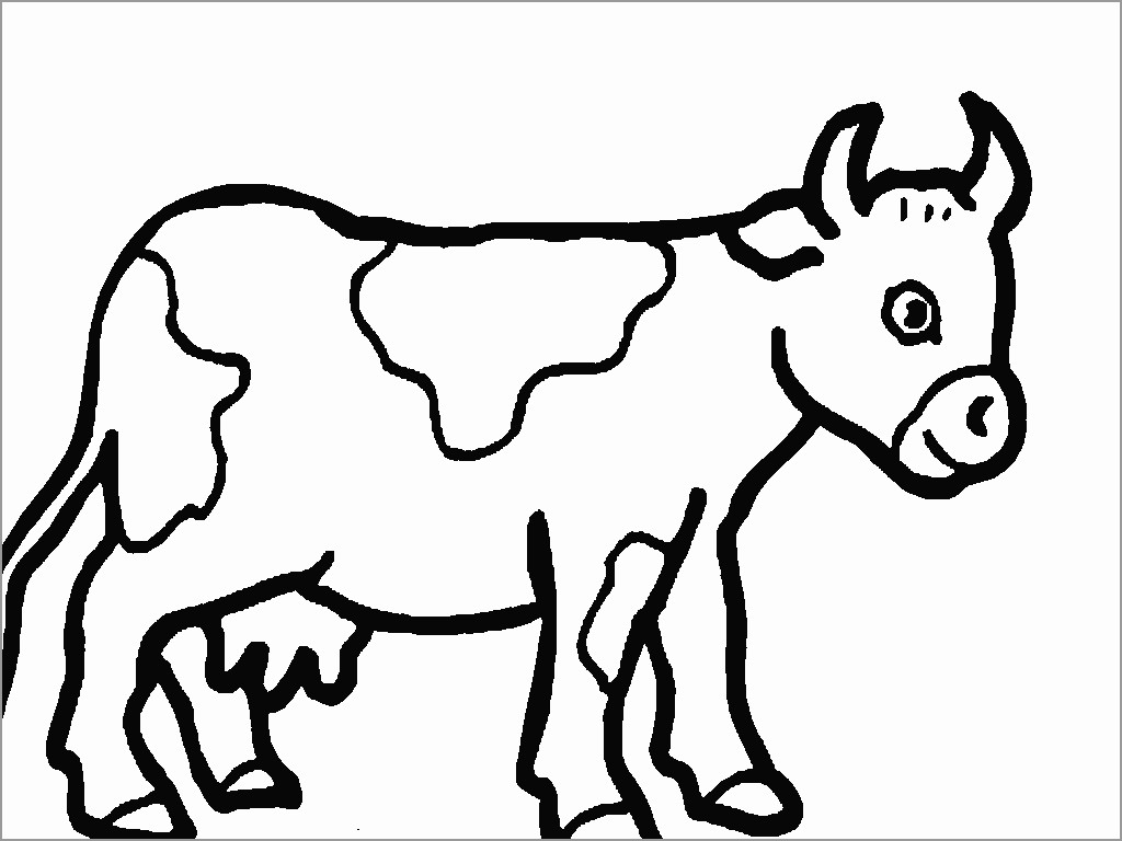 Baby Cattle Coloring Page